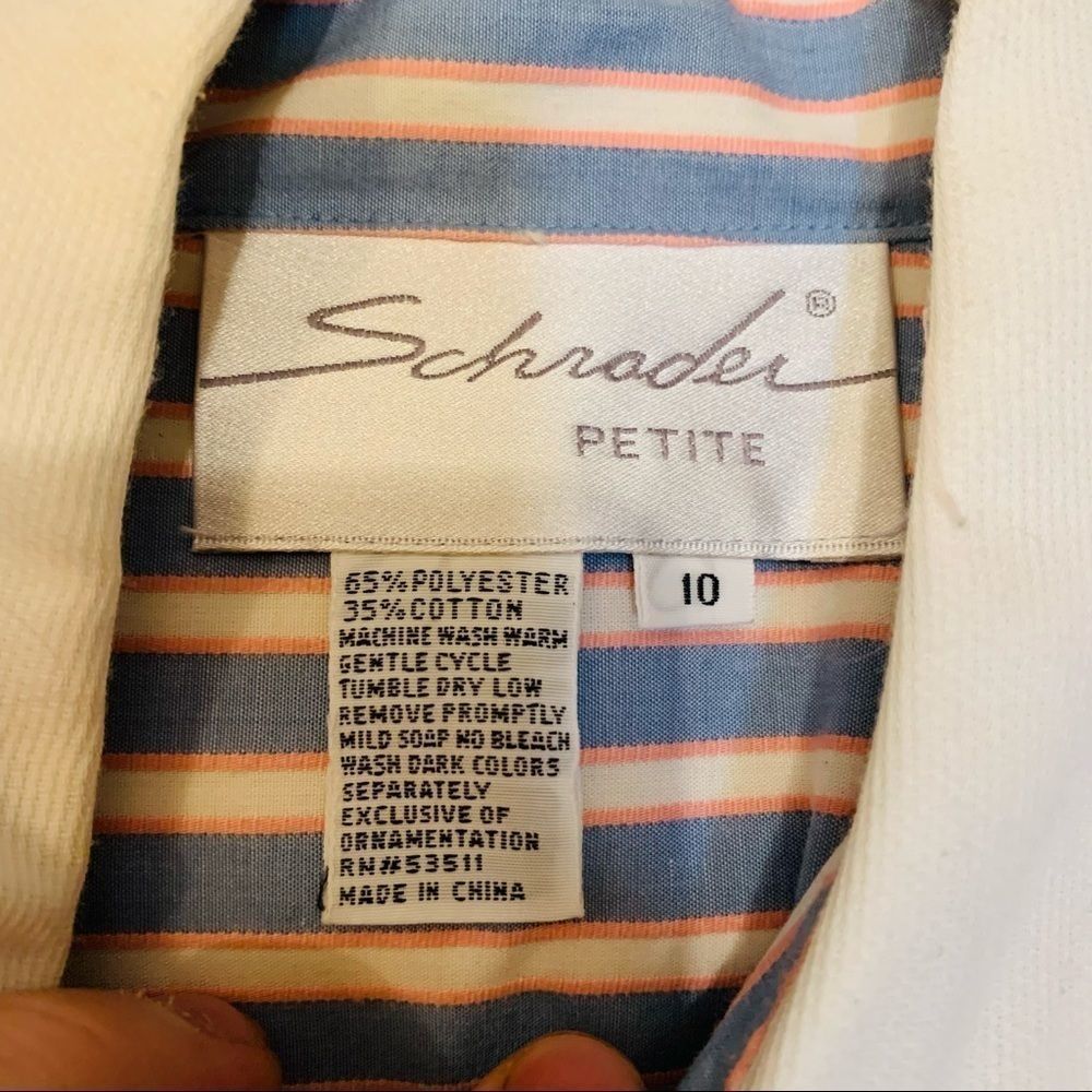Vintage Schrader petite pink & blue shirt dress - Picture 4 of 10